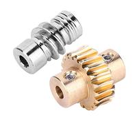 Keenso Juego de Rueda Helicoidal Industrial 10:1 y Engranaje Helicoidal de Metal, Rendimiento de Alto par para Robótica, Materiales Duraderos, 2 Piezas