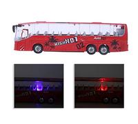 Keenso Juguete de Autobús con Retroceso 1:50, Modelo de Autobús de Tránsito con Luz y Música para Niños (Rojo)