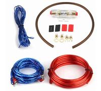 Keenso Kit de Cables de Audio para Automóvil Kit de Instalación de Amplificador para Automóvil de Aluminio Revestido de Cobre Fusible de 60 A Cable de Alimentación de 4 A 4,8 M Línea de Señal para