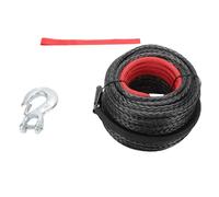 Keenso Kit de Cuerda Sintética para Cabrestante de 9 Mm X 30 M, Resistencia a la Rotura de 7,5 Toneladas, 12 Hebras, Repuesto para Línea de Cabrestante, con Funda Protectora y Gancho de