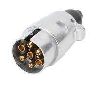 Keenso Kit de Enchufe para Remolque de Camión, 12V, 7 Pines, Conector de Señal de Aleación de Aluminio, Arnés de Cableado, Soporte de Montaje con Accesorios de Montaje para