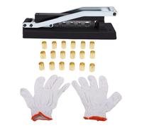 Keenso Kit de Engarzado de Manguera de de Alta Resistencia, Herramienta de Engarzado de Aire de 5 Troqueles Intercambiables para Manguera de PVC de Identificación de 1/4 5/16 3/8