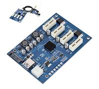 Keenso Kit de Expansión de Tarjeta Adaptadora PCIe para Convertidor PCIe 1X a 4X USB3.0 Eficiente, Ideal para Aumentar la Capacidad de la Ranura, Adecuado para Constructores de Bricolaje