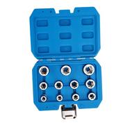 Keenso Kit de Extractor de Pernos CR MO Juego de Llaves de Vaso Extractoras de 11 Piezas de 3 Tamaños Métricos de Accionamiento de 8 Pulgadas de 8 a 19 Mm para Quitar Pernos y Tuercas Pelados,