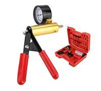 Keenso Kit de Prueba de Presión de Bomba de Vacío de Mano Automática, Herramienta de Purga de Frenos de Aleación ABS con Múltiples Interfaces, Estuche de Almacenamiento, Mangueras Transparentes para
