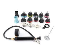 Keenso Kit de Prueba de Radiador, Probador de de Refrigeración de PC, 18 Piezas con Manómetro de Bomba Manual de Presión y Múltiples Adaptadores para Talleres de Reparación de Automóviles, Mecánica y