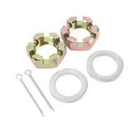 Keenso Kit de Tuercas para Remolque, 2 Juegos de Tuercas de Husillo de Eje de 1 Pulgada, Arandelas, Pasadores de Chaveta de 2, Pulgadas, Acero Inoxidable Galvanizado, con Reemplazo (GOLD)