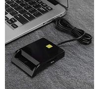 Keenso Lector de Tarjetas Negras Inteligentes para /, Compatible con Tarjetas de Chips Bancarios para Banca en Línea, Verificación de Identificación para Funcionarios Gubernamentales, 1 CD + 1 Lector