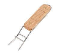 Keenso Lifter de Parrilla de Barbacoa, de Madera Anti -Inoxidable de Acero Inoxidable, Abrazadera Antideslizante, para Acampar Placas de Barbacoa