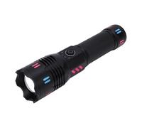 Keenso Linterna LED, Luz de Zoom Telescópica de Aleación de Aluminio con Rayas Fluorescentes, Recargable de 3000 MAh para Acampar y Emergencias