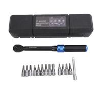 Keenso Llave de Torsión para Bicicleta, Juego de Llaves de Trinquete Ajustables de 15 Piezas de 2 a 24 Nm, Kit de Herramientas Profesional para Bicicletas con Operación de Doble