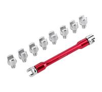 Keenso Llave para Radios, Juego de Llaves para Radios CNC, Kit de Herramientas de Reparación de Motocicletas, Longitud de 5,0 a 6,8, 93 Mm/3,7 Pulgadas para la Mayoría de las (C (rojo))
