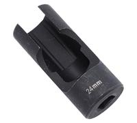 Keenso Llave para Tuercas de Línea de, Accionamiento de 1/2 pulg., Acero Al Cromo Vanadio, Extracción Eficiente para Sujetadores en Líneas de Inyectores, Tubos Doblados, Sensores EGT (24mm)