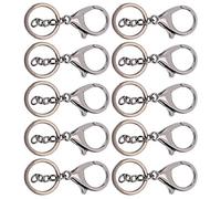 Keenso Llavero Chapado en Aleación Duradera, Gancho de Cierre de Langosta Que No Se Decolora para Llavero Colgante de Bolso, Accesorios (Plata Negro)