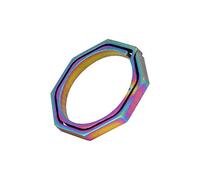 Keenso Llavero de Anillo Octogonal, Llavero de Anillo Octogonal Llavero de aleaci¨®n de Titanio Colorido Llavero de Cadena Colgante Quickdraw Pocket,Tiendas de Campa?a y Accesorios