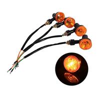 Keenso Luces intermitentes redondas de 12 V para motocicleta/motocicleta, intermitente, ámbar, intermitentes universales para la mayoría de motocicletas