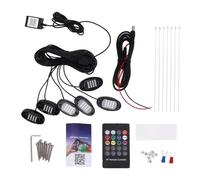 Keenso Luces LED Subterráneas para Automóviles, 16 Millones de Colores Control de Aplicaciones Sincronización de Música Kit de Iluminación Subterránea a Prueba de Agua de Haz Ancho de (1 a 6)