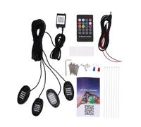 Keenso Luces LED Subterráneas para Automóviles, 16 Millones de Colores Control de Aplicaciones Sincronización de Música Kit de Iluminación Subterránea a Prueba de Agua de Haz Ancho de (1 a 4)