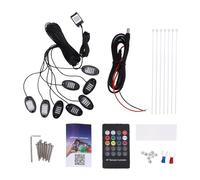 Keenso Luces LED Subterráneas para Automóviles, 16 Millones de Colores Control de Aplicaciones Sincronización de Música Kit de Iluminación Subterránea a Prueba de Agua de Haz Ancho de (1 a 8)