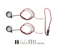 Keenso Luces RC, Focos LED Redondos con Soportes Metálicos para Coches RC, Iluminación Ajustable, 15x15mm, Perfectos para Aficionados y Entusiastas (WHITE) (WHITE)