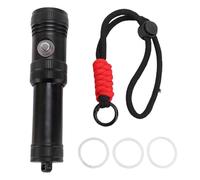 Keenso Luz de Buceo, 1200 Luminosidad Luminosa Luz de Buceo Linterna Submarina con 50 M a Prueba de Agua para Pesca de Buceo Observación Marina de Emergencia (BLACK)
