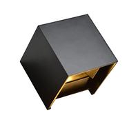Keenso Luz LED Cuadrada hacia Arriba y hacia Abajo de 6W Tecnología Exquisita Larga Vida útil para Sala de Estar Dormitorio Lámpara de Pared Lámpara de Pared de Cubo LED Impermeable Negro