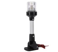 Keenso - Luz trasera de barco LED, luz de navegación de 9 pulgadas, plegable de aleación de aluminio de calidad marina, 3 W, trasera blanca de 360 grados, para botes pontones