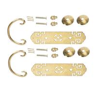 Keenso Manija de Cajón Antigua de Latón, Elegante Tirador de Puerta de Armario para Cocina, Dormitorio, 2 Juegos de Manijas de Estilo Chino para Gabinetes, Tocador