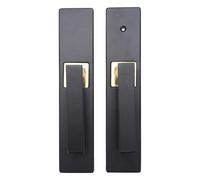 Keenso Manija de puerta de entrada con llave, cerradura de manija de puerta de aleación de aluminio con llaves, palanca de funcionamiento silencioso 235 mm trasera 65 mm para puerta exterior baño y