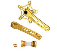 Keenso Manivela de bicicleta 130BCD, juego de brazos huecos de una pieza de manivela de aleación de aluminio, diseño ligero, pedaleo estable, para uso en bicicletas de carretera y bicicletas plegables