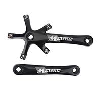 Keenso - Manivela para bicicleta, 1 par universal de 170 mm, aleación de aluminio, conjunto de bielas para reparación de bicicletas BCD 130 mm para bicicleta de montaña y bicicleta de carretera (negro)