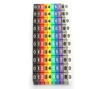Keenso MARCACIÓN DE CIERRO DE Corte, Número Digital Tubo Número DE Alambre Número DE Etiqueta Marcador DE Cable DE Tubo Colorido (100pcs KCM-4 mm 4 Metros Cuadrados)