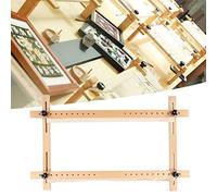 Keenso Marco de Bordado de Madera, Forma Cuadrada, Artesanía de Punto de Cruz DIY para Uso Doméstico, 60x100cm, Color Madera