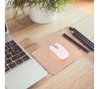 Keenso Mat de Ratón de Aluminio Duradera Antislip Mousepad para Juegos y Trabajo, Adecuado para Usuarios de PC, Plata, 18x16 Cm (Gold)