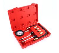 Keenso Medidor de Compresión de Cilindro, Probador de Compresión de Motor de Gasolina de 0 a 300 Psi con 4 Adaptadores de Rosca y 2 Tubos de Presión, para Mecánica de Garaje de Motocicleta de