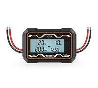Keenso Medidor de Potencia ABS Pantalla Digital Analizador de Potencia 0 A 60 V 100 A 150 A 200 A LCD Retroiluminado Medidor de Amperios de Voltaje de Batería Compacto para Pruebas de Batería RC DIY