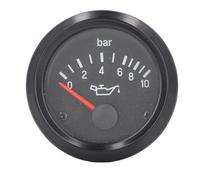 Keenso Medidor de Presión de Aceite de 0 a 10 Bar Retroiluminación LED Tipo de Puntero Medidor de Presión Herramienta de Prueba de Alta Precisión para Caja de Instrumentos Aleación de Aluminio (24V