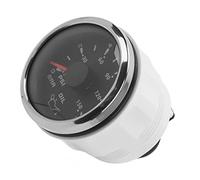 Keenso Medidor de Presión de Aceite Universal de 52 Mm, ABS de PVC de Acero Inoxidable 316, Retroiluminación Ajustable Colorida, Señal de 10 184 Ohmios, Antivaho a Prueba de Agua (BLACK)