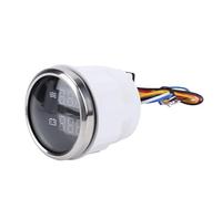 Keenso Medidor de Voltaje con Pantalla Digital de 52 Mm, Medidor de Voltaje de Nivel de Agua Multifuncional con Retroiluminación Azul, para Automóviles, Vehículos Recreativos,