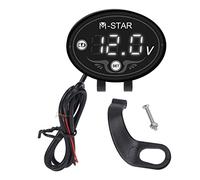 Keenso Medidor de Voltaje de la Motocicleta, Voltímetro LED Digital Digital 9-24V Smart Alta Precisión ABS Monitor de Batería para Conducir de Seguridad