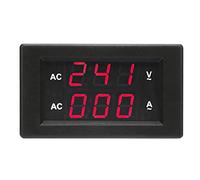 Keenso Medidor de VoltíMetro Digital LED de Doble Metro - AC 100~300 V - Instrumento de División Requerido para Mediciones de Voltaje y Corriente (Rojo y rojo)