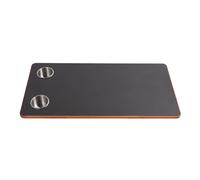 Keenso Mesa de Madera Maciza de 800x400 Mm, Bordes Recubiertos de Cera Negra, Portavasos de Acero Inoxidable, con Tornillos Autorroscantes para Patio de Cubierta de Yate RV