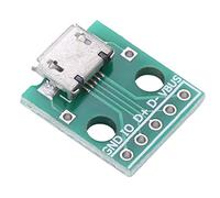 Keenso Micro USB para Dip Junta de Adaptador, 10 Unidades Micro USB Hembra para Dip Junta de Adaptador 5 Pin 2.54mm Pitch