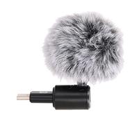 Keenso Micrófono de Plástico y Metal para Teléfono Inteligente, Micrófono Ajustable de 90 Grados para una Gran Compatibilidad, Kit de a Prueba de Viento para Entrevistas Al Aire Libre (Tipo C)