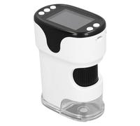 Keenso Microscopio de Mano para Niños FHD 10MP 1000X con Pantalla a Color de 2 Pulgadas, Kit de Portaobjetos de Microscopio Digital Portátil para Exploración Biológica, Material ABS Liviano (White)