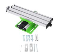 Keenso Mini Bench Connection -Fluy, Mesa de Trabajo de Molino de Fresado Multifunción, Aleación de Aluminio Ligero, Negro Plateado Verde, Regla de Eje de 200 Mm X, Cubo de Eje de 50 Mm y, Ideal para