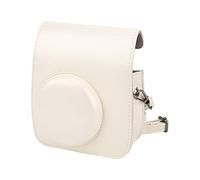 Keenso Mini Cámara Funda de Cuero PU Bolsa de Almacenamiento Desmontable Protectora para Mujer con Correa de Hombro Ajustable Blanco Perla