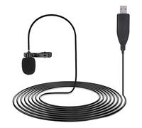 Keenso Mini Micrófono de Solapa Portátil USB Clamp/Holder de Metal Grabación de Voz Clara para Conferencias en Casa Negro Universal para Dispositivos con Interfaz USB