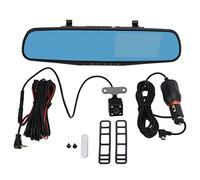 Keenso Mirror Dash CAM, Cámara de Espejo Retrovisor de 4,3 Pulgadas, Lente Dual 1080P Frontal 720P Trasera con Grabación en Bucle, Monitor de Estacionamiento, Cámara de Respaldo