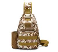 Keenso Mochila Tipo Bandolera, Bolso de Hombro Multifuncional de Gran Capacidad con Correas Transpirables Ajustables, para Pesca, Senderismo, Ciclismo (camuflaje del desierto)